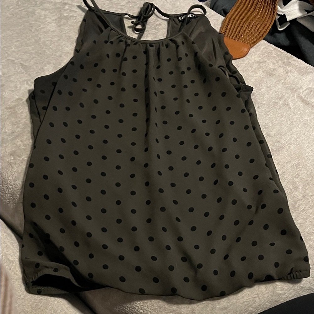 Green Polka Dot Women's Top